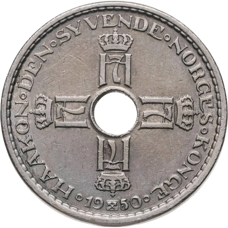 Норвегия 1 крона (krone) 1950, реверс