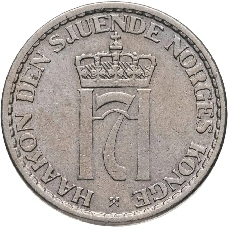 Норвегия 1 крона (krone) 1957, реверс