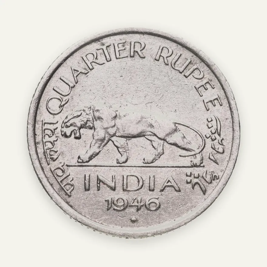 Индия (Британская) 1/4 рупии (rupee) 1946, аверс