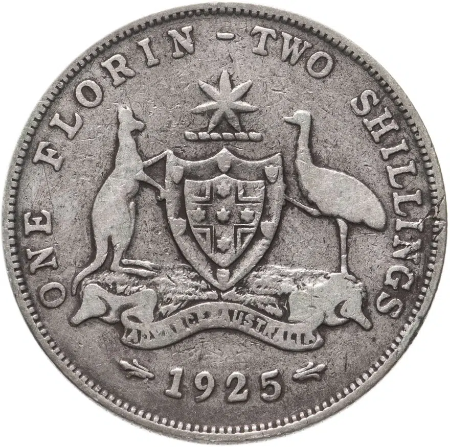 Австралия 2 шиллинга (флорин, shillings) 1925