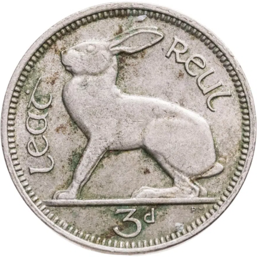 Ирландия 3 пенса (pence) 1949, аверс