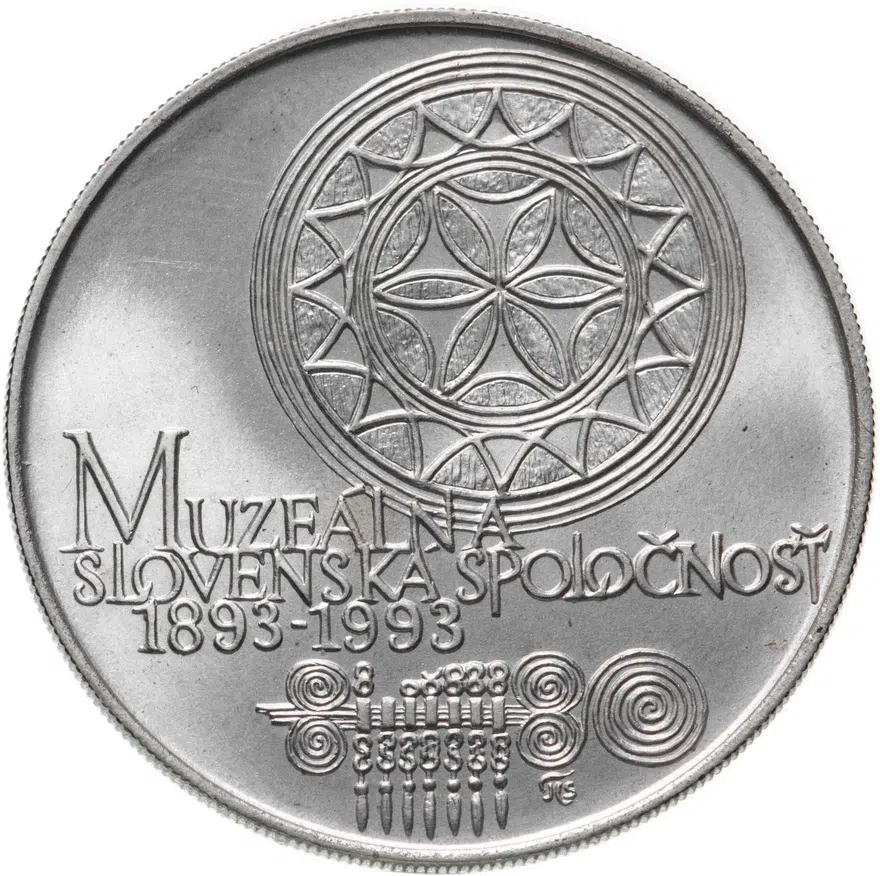 Чехословакия 100 крон (korun) 1993  100 лет Словацкому музею, аверс