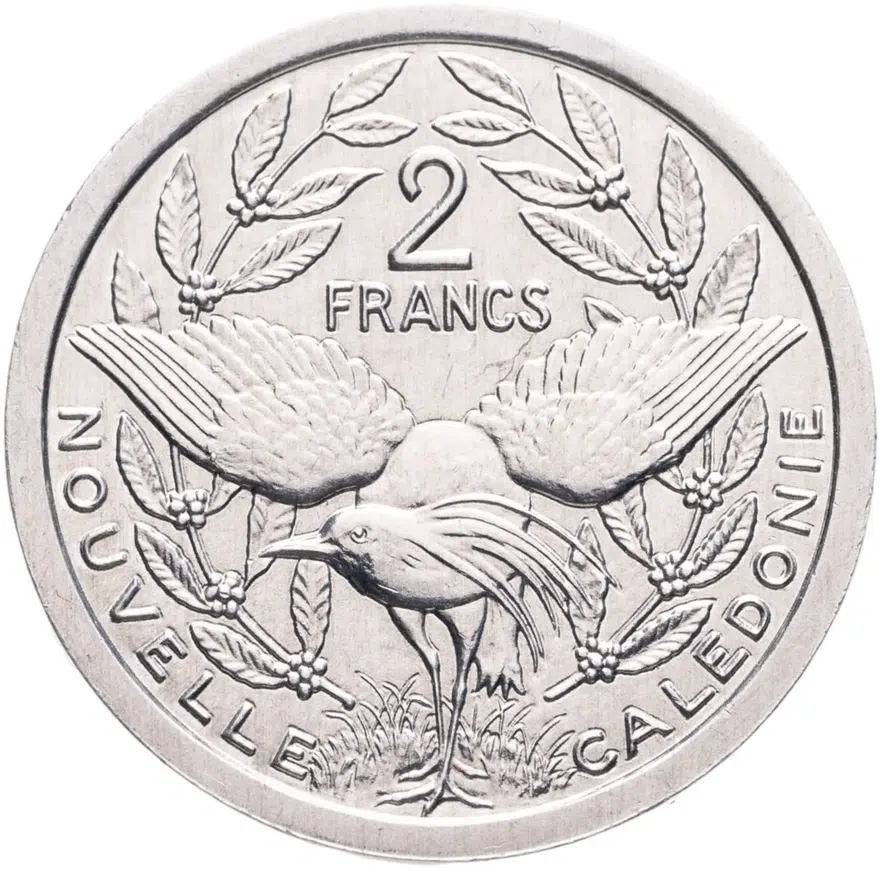 Французская Новая Каледония 2 франка (francs) 1990, реверс