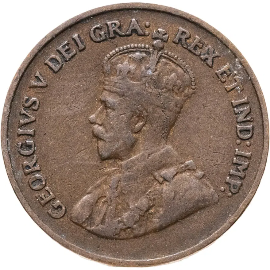 Канада 1 цент (cent) 1920   новый тип, реверс