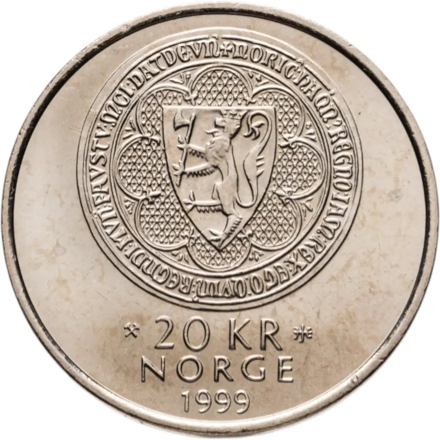 Норвегия 20 крон (kroner) 1999 "700 лет Крепости Акерсхус"