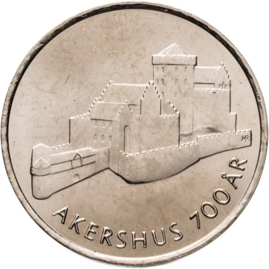 Норвегия 20 крон (kroner) 1999 "700 лет Крепости Акерсхус", реверс