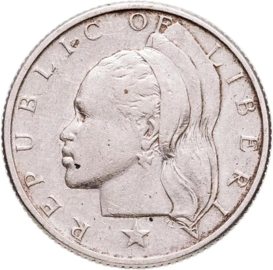Либерия 25 центов (cents) 1961, аверс