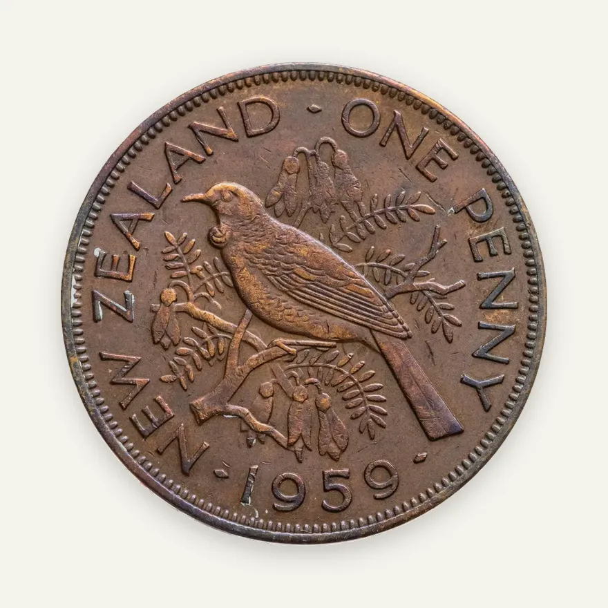 Новая Зеландия 1 пенни (penny) 1959, реверс