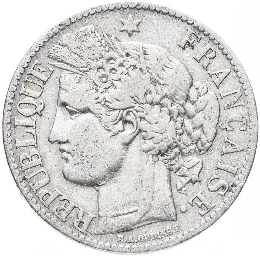 Франция 2 франка 1870-1895, реверс