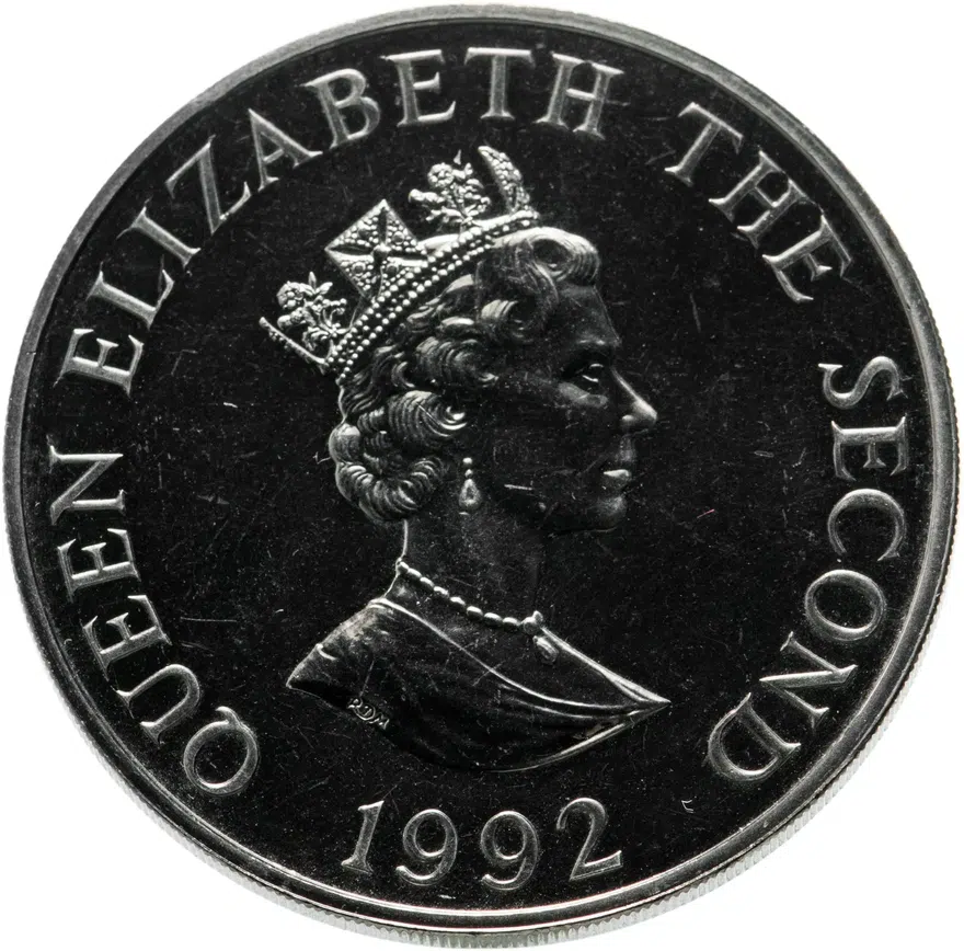 Гернси 25 пенсов (pence) 1972  25 лет свадьбе Королевы Елизаветы II и Принца Филиппа, реверс