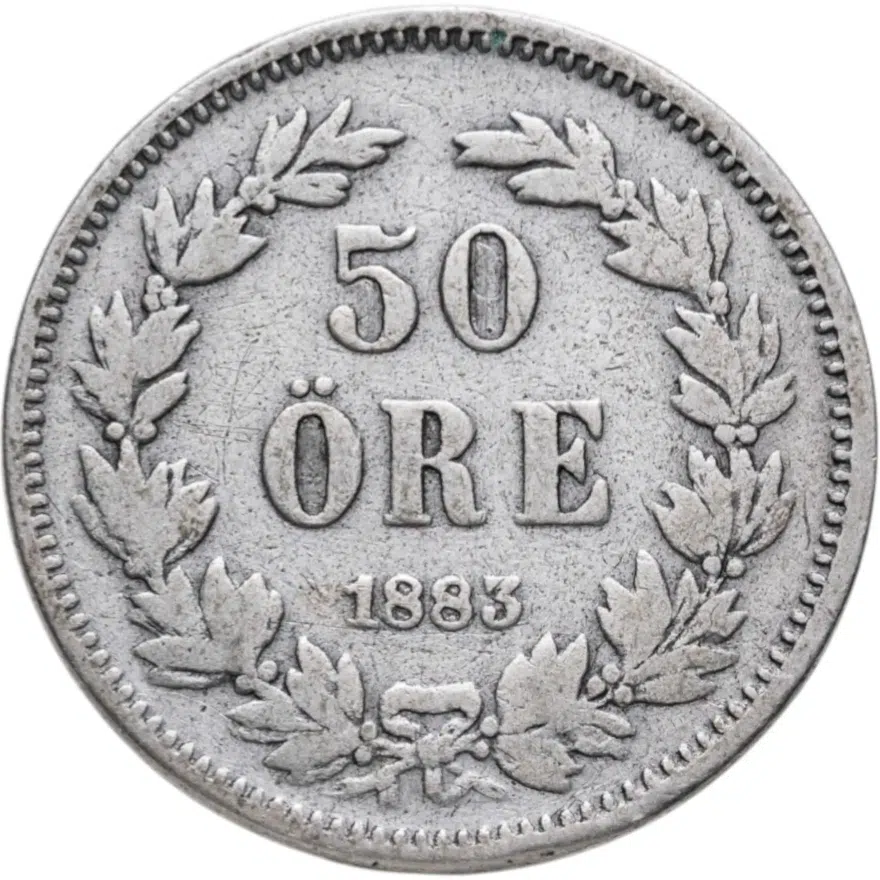 Швеция 50 эре (ore) 1883