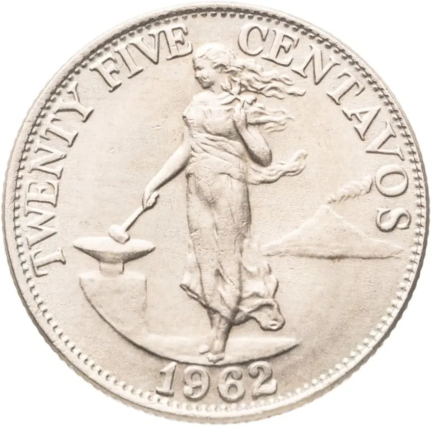 Филиппины 25 сентаво (centavos) 1962, реверс
