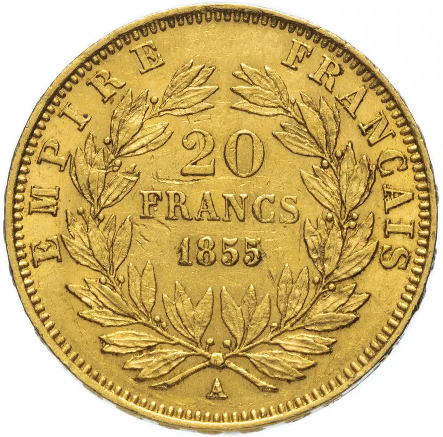 Франция 20 франков 1855 "A"