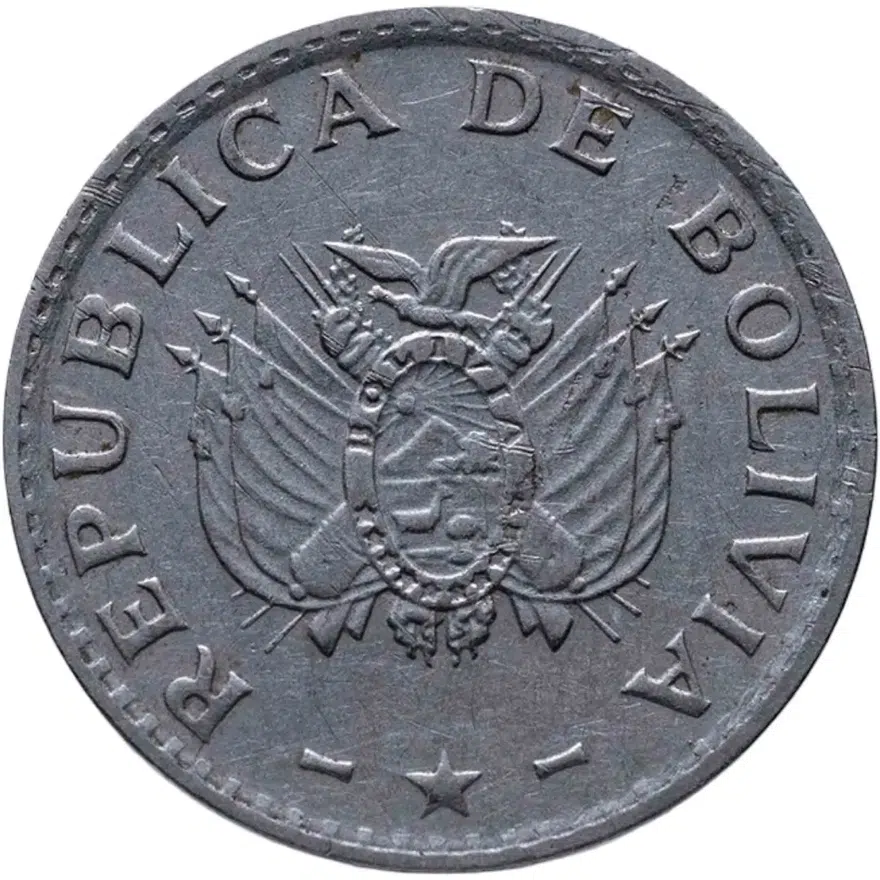 Боливия 5 сентаво (centavos) 1987, реверс
