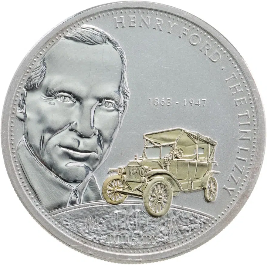 Острова Кука 10 долларов (dollars) 2008  Генри Форд