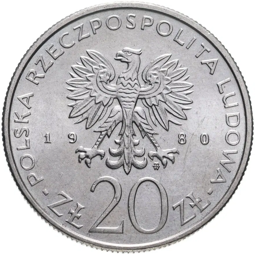 Польша 20 злотых (zlotych) 1980  XXII летние Олимпийские Игры, Москва 1980, реверс