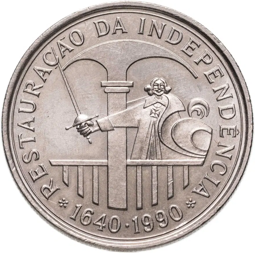 Португалия 100 эскудо (escudos) 1990  350 лет со дня восстановления португальской независимости, реверс