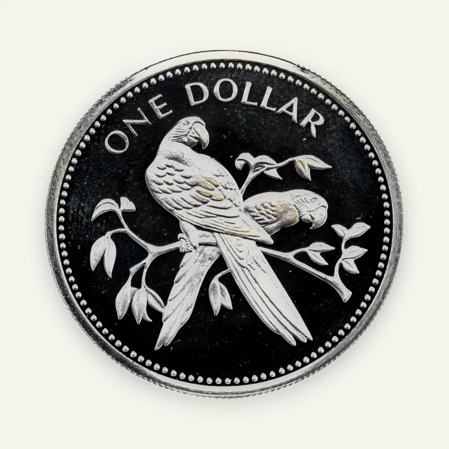 Белиз 1 доллар (dollar) 1974 "Красный ара", реверс