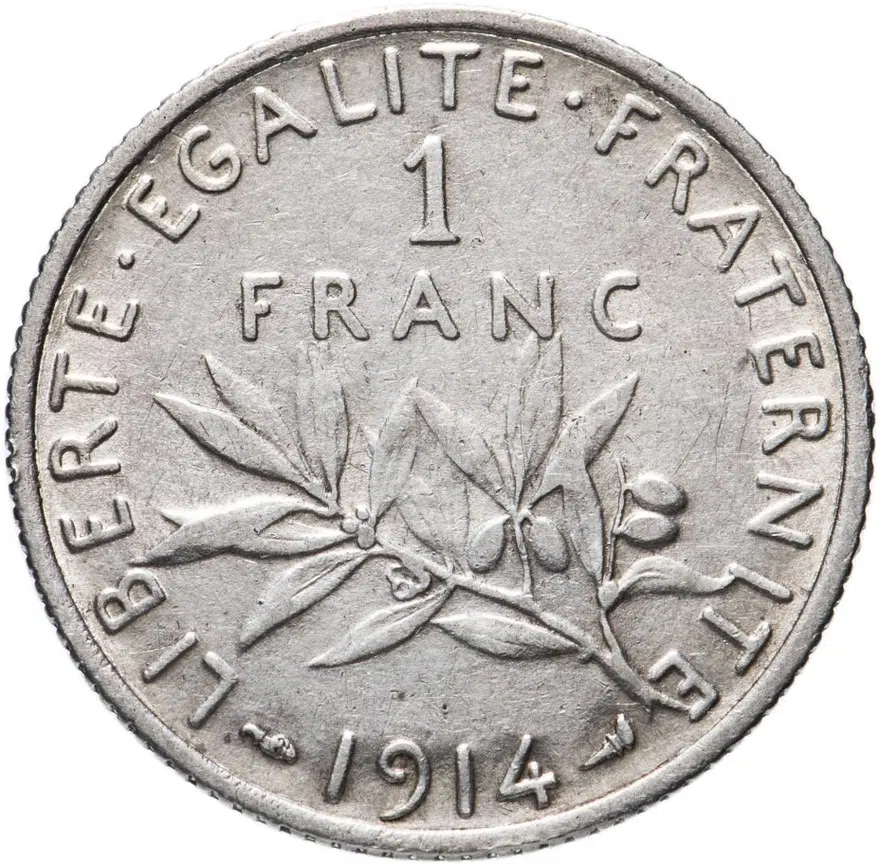 Франция 1 франк 1914