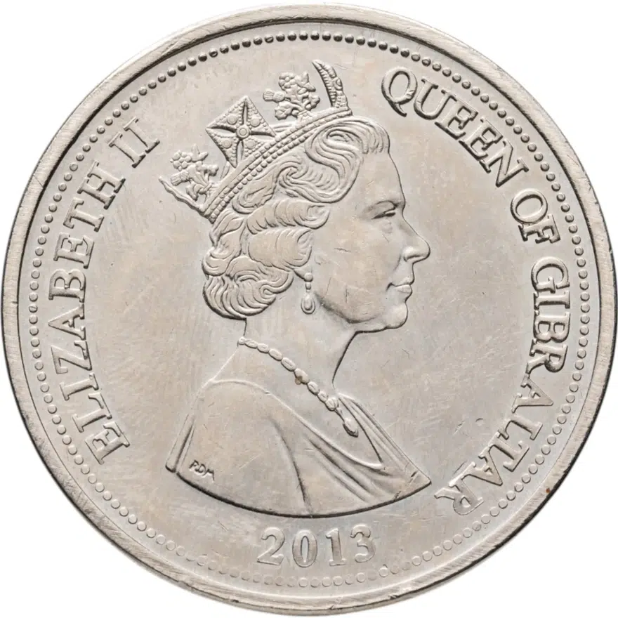 Гибралтар 3 фунта (pounds) 2013  300 лет Утрехтскому мирному договору, реверс