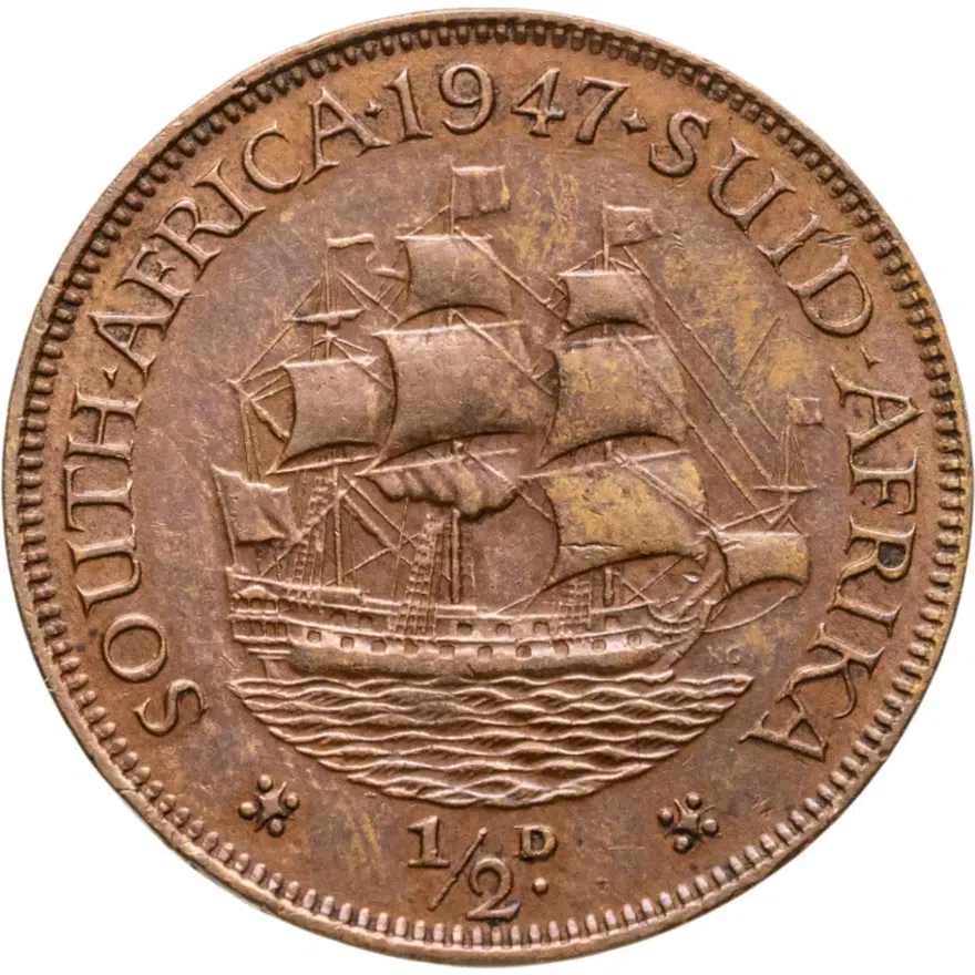 ЮАР 1/2 пенни (penny) 1947