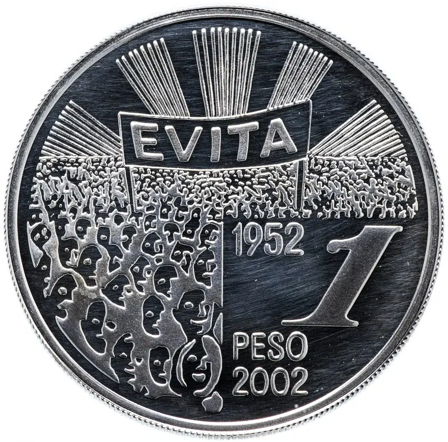 Аргентина 1 песо (peso) 2002 "50 лет со дня смерти Марии Эвы Дуарте де Перон", реверс