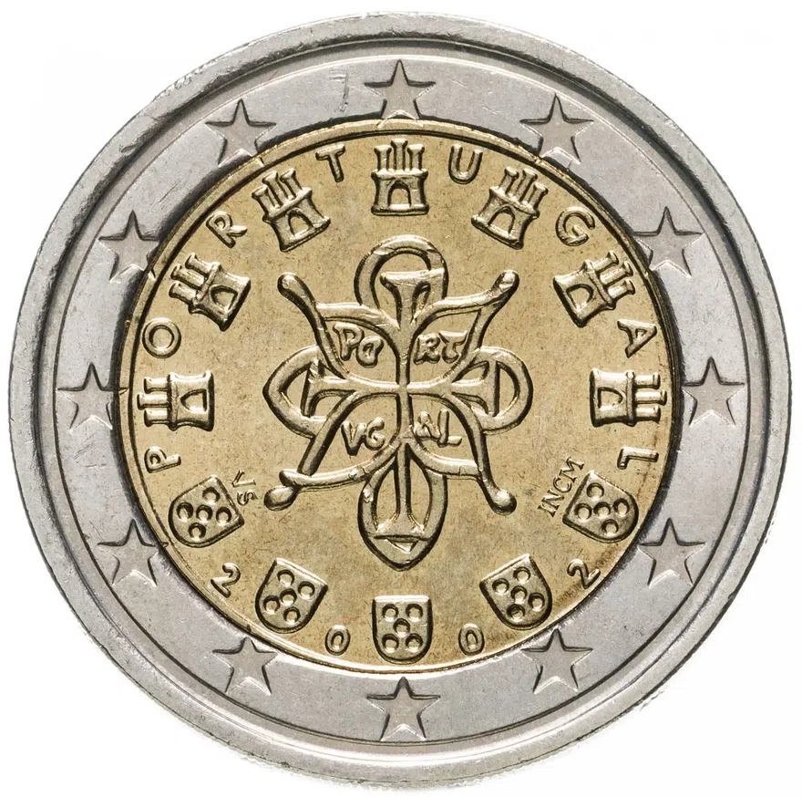 Португалия 2 евро 2002, аверс