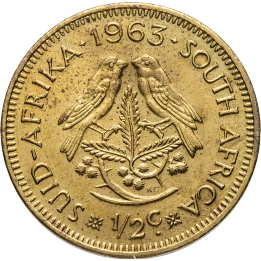 ЮАР 1/2 цента (cent) 1963, реверс