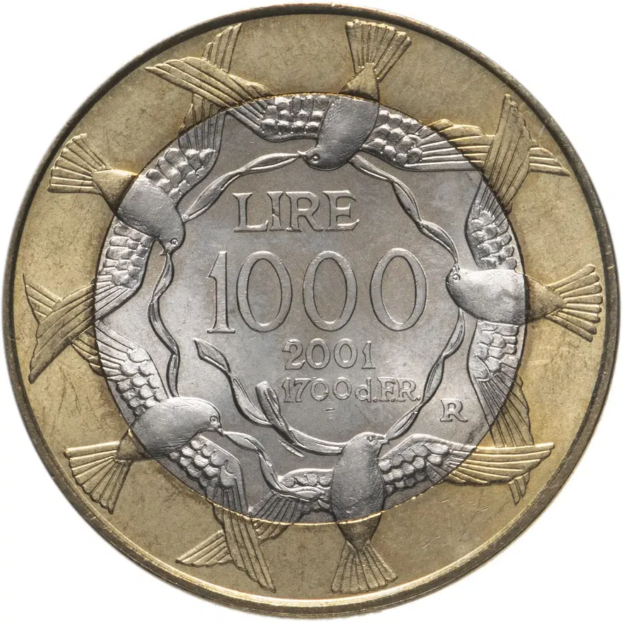 Сан-Марино 1000 лир (lire) 2001, реверс