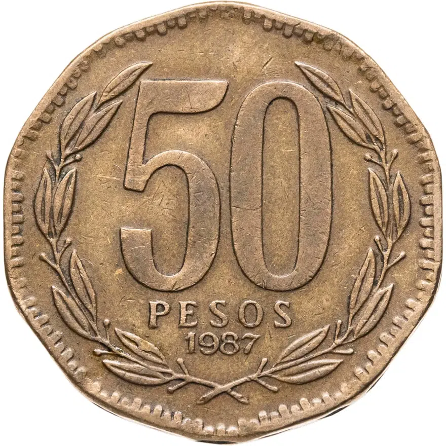 Чили 50 песо (pesos) 1987