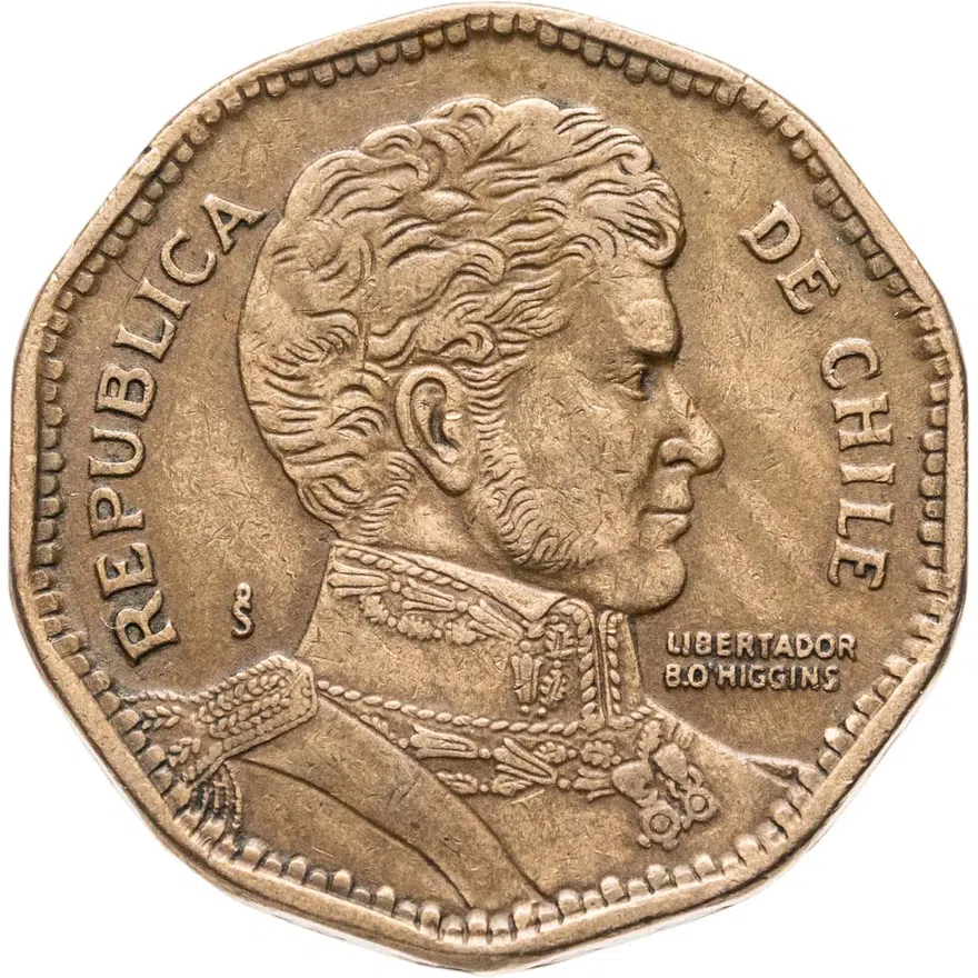 Чили 50 песо (pesos) 1987, реверс