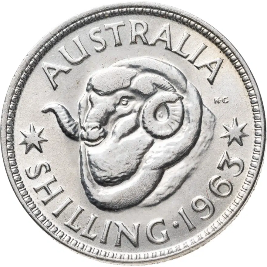 Австралия 1 шиллинг (shilling) 1963, аверс
