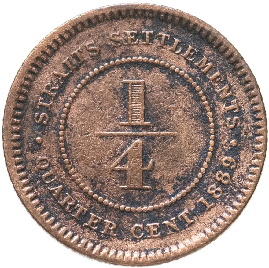 Стрейтс Сетлментс 1/4 цента (cent) 1889, реверс