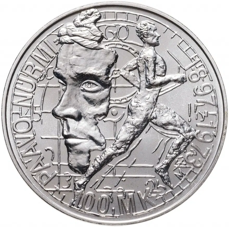 Финляндия 100 марок (markkaa) 1997  100 лет со дня рождения Пааво Нурми