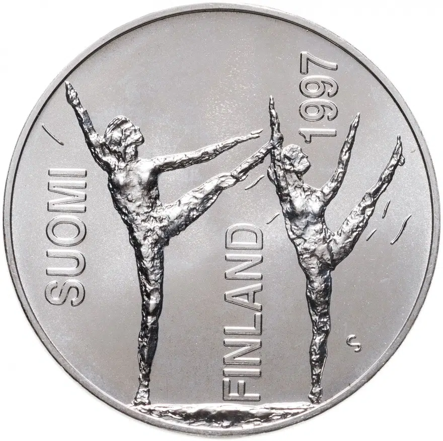 Финляндия 100 марок (markkaa) 1997  100 лет со дня рождения Пааво Нурми, реверс