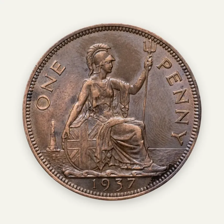 Великобритания 1 пенни (penny) 1937, реверс