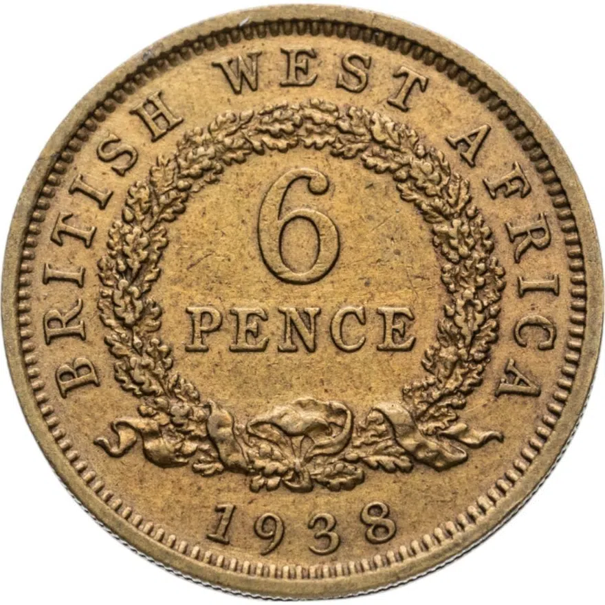 Британская Западная Африка 6 пенсов (pence) 1938