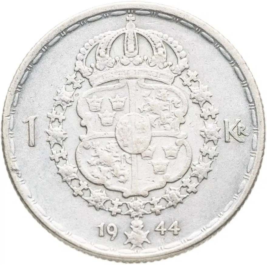 Швеция 1 крона (krona) 1944, реверс
