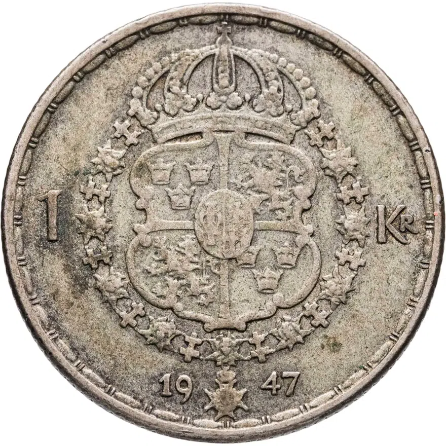 Швеция 1 крона (krona) 1947, реверс