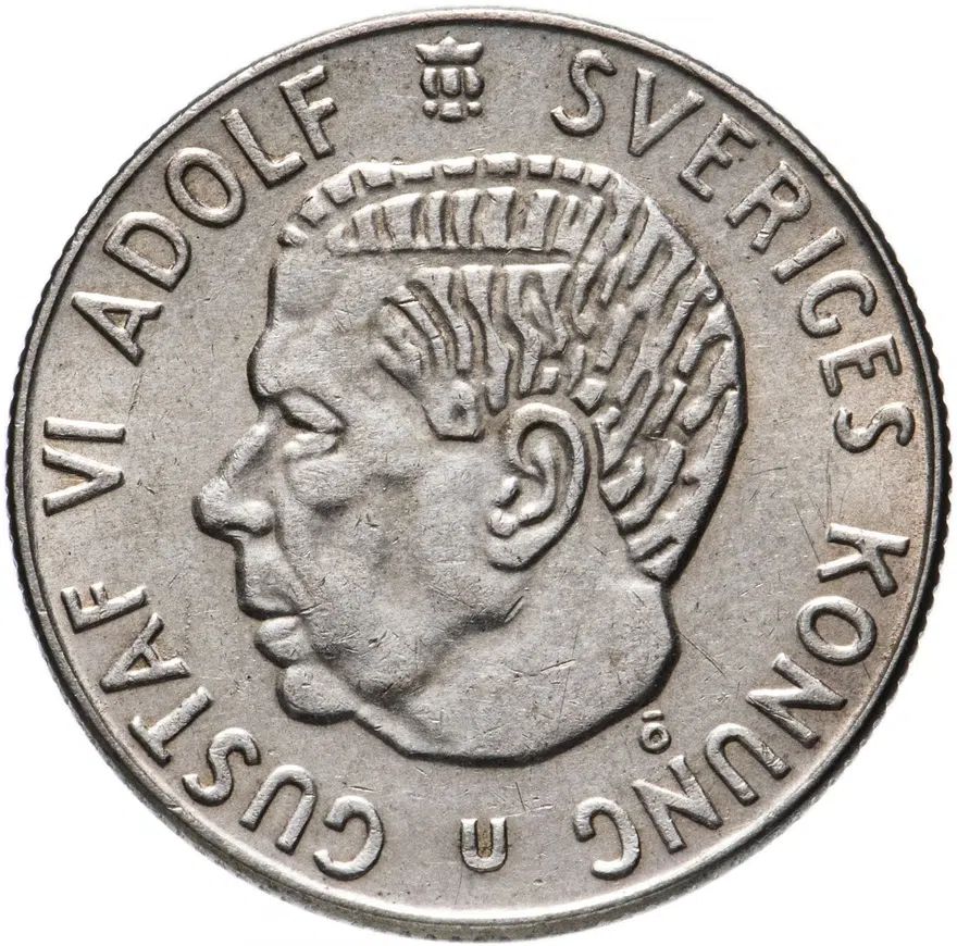 Швеция 1 крона 1968, реверс