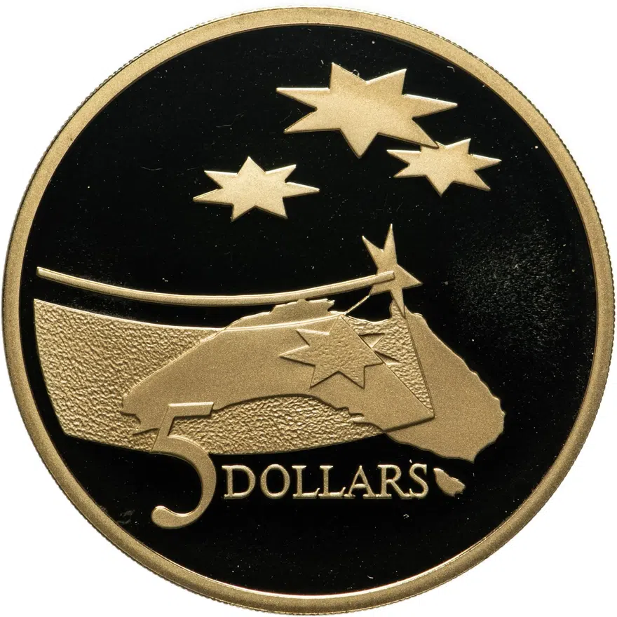 Австралия 5 долларов (dollars) 1992  Роль Австралии в космической индустрии
