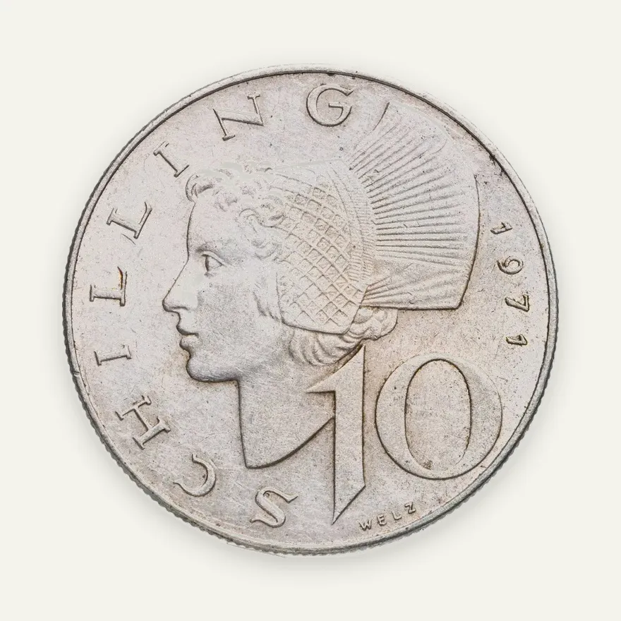 Австрия 10 шиллингов (shillings) 1971, реверс