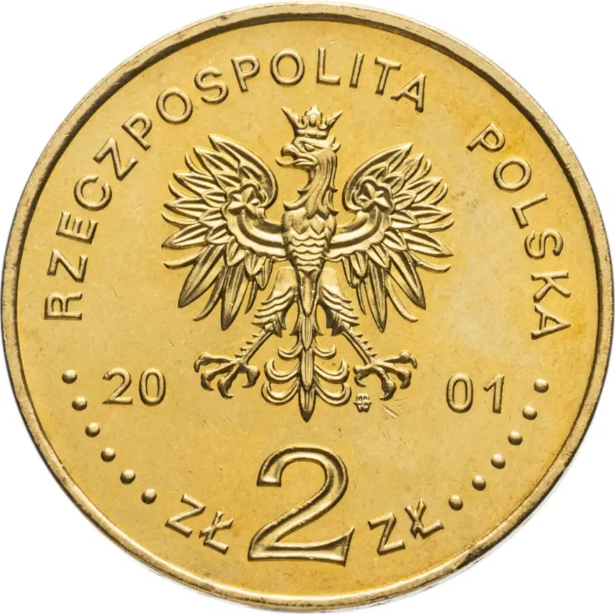 Польша 2 злотых (zlotе) 2001 Памятники Польши - Соляная шахта в Величке, реверс