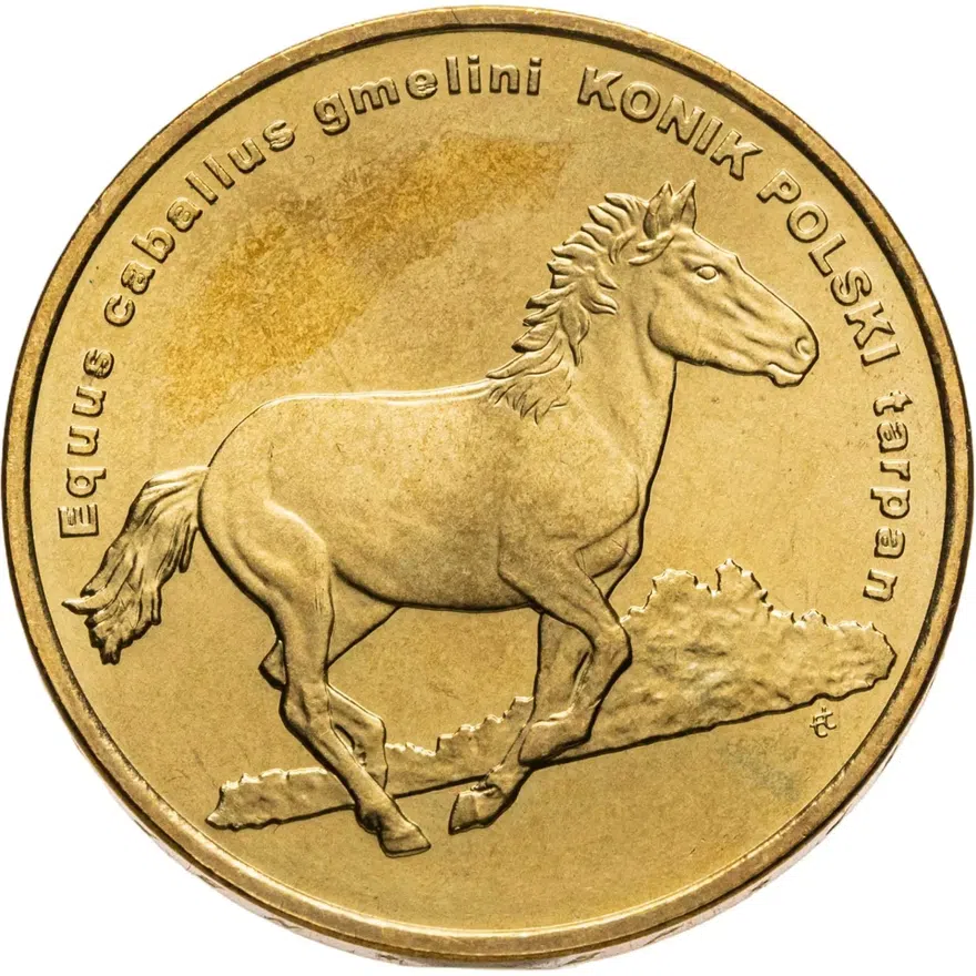 Польша 2 злотых (zlote) 2014  Всемирная природа - Польский коник, аверс