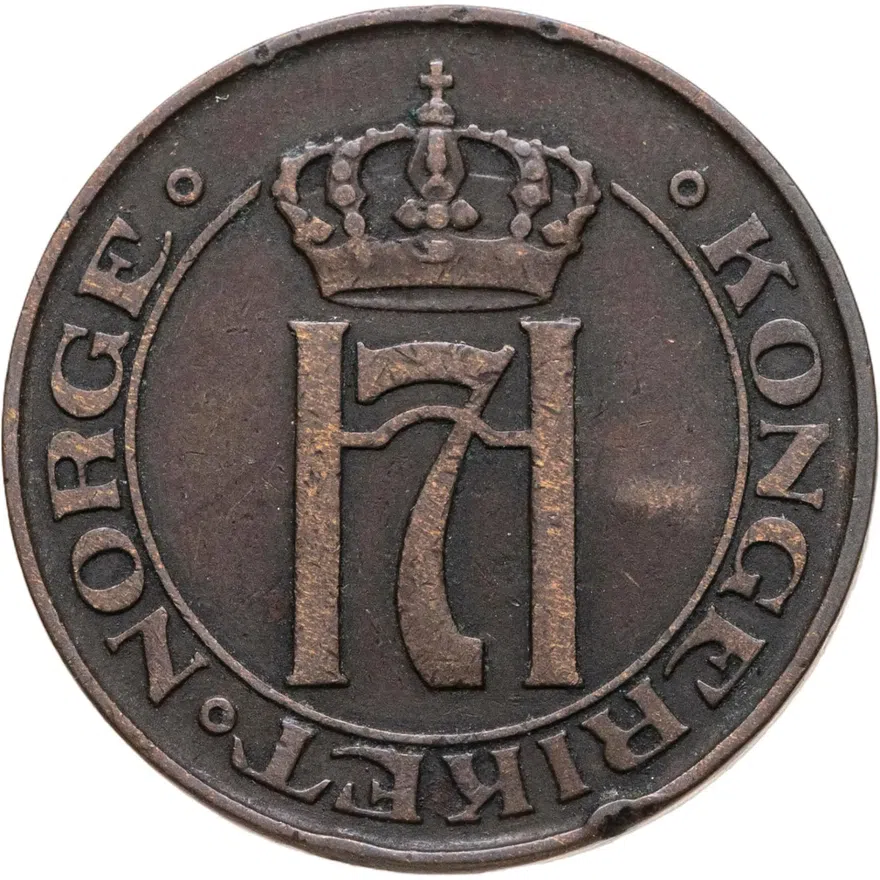 Норвегия 5 эре (ore) 1913, реверс