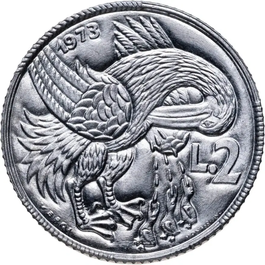 Сан-Марино 2 лиры (lire) 1973, аверс
