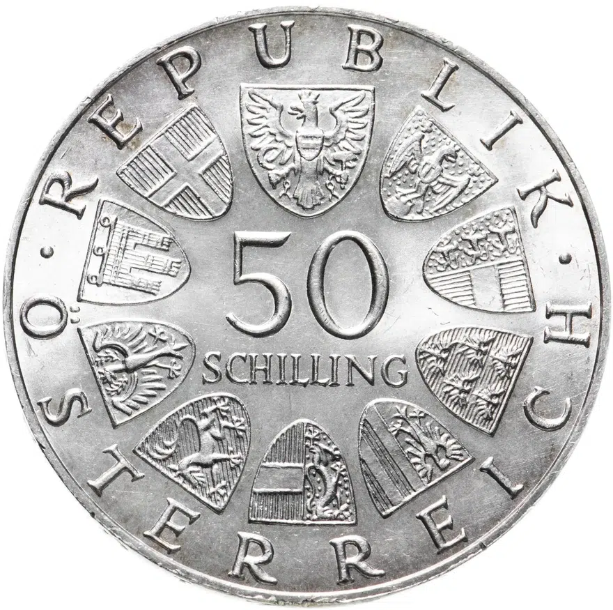 Австрия 50 шиллингов 1970 " 100 лет со дня рождения Карла Реннера", реверс