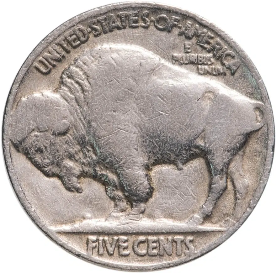 США 5 центов (cents) 1930  Buffalo Nickel Без отметки монетного двора, аверс