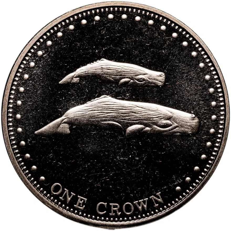Тристан-да-Кунья 1 крона (crown) 2008  кашалоты