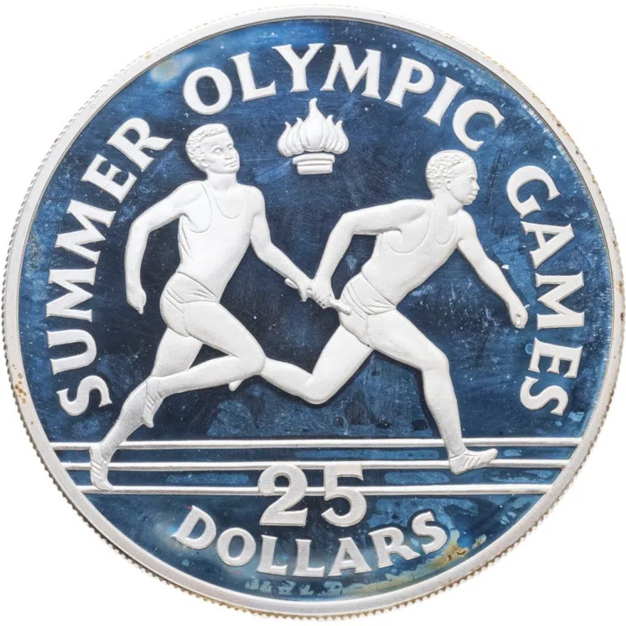 Ямайка 25 долларов (dollars) 1988  XXIV летние Олимпийские Игры, аверс